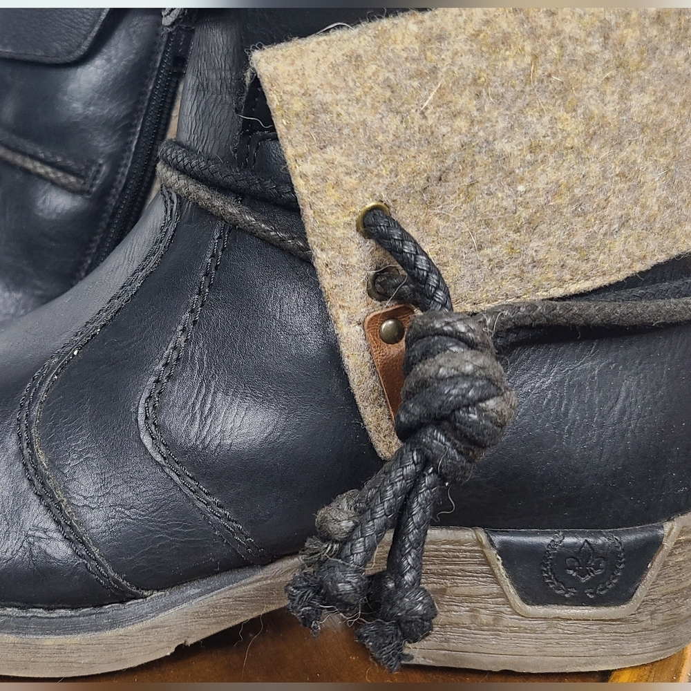 [RIEKER] '79693' Women's Boots, black {size:USA 7.5, EU 38} - Picture 2 of 5